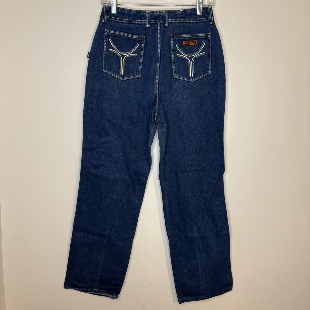 Bonjour Vintage 1980’s High Rise Straight Leg Jeans Size 12 100% Cotton